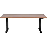 Beliani DESTINES - Elektrisch bureau - Donkerhout/Zwart- 180 cm - MDF