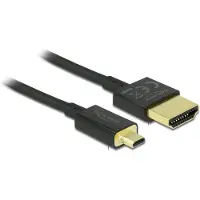 DeLOCK Dunne Premium Micro HDMI - HDMI kabel - versie 2.0 (4K 60Hz) / zwart - 0,50 meter