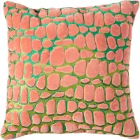 Light & Living Kussen 45x45 cm TOMBA groen+koraal (Roze, 45x45cm)
