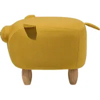 Beliani Piggy Hocker Geel Stof