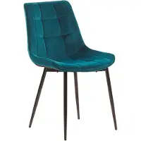 Beliani MELROSE - Eetkamerstoel-Blauw-Fluweel