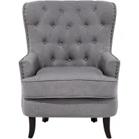 Beliani Viborg II - Fauteuil - Stof - grijs - 75x57x93