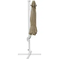 Beliani Parasol - 300 cm - mokka met witte paal - SAVONA