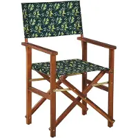 Beliani CINE - Tuinstoel-Groen-Polyester, Acaciahout