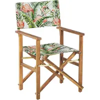 Beliani CINE - Tuinstoel-Lichte houtkleur-Polyester, Acaciahout