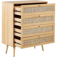 Beliani PEROTE - Commode-Lichte houtkleur-Rotan
