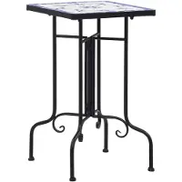 vidaXL Bijzettafel mozaïek keramiek blauw en wit