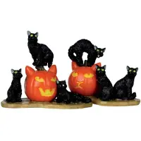 Lemax Kerstfiguur Halloween cats set of 2