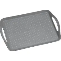 Kesper Dienblad Rechthoekig - Anti-slip Dienblad - Diep dienblad met antislip - Met handvatten - 45.5 x 32 x 4.5 Cm - Kleur: Grijs