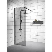 Badplaats Douchewand rizani 70 x 200 cm zwart – inloopdouche 8 mm