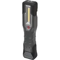 Brennenstuhl Accu handlamp HL A IP54 zaklamp voor buiten met COB (1000 + 200 lm, tot 24 uur verlichtingsduur, LED-werklamp met magneten en haken, inclusief USB-oplaadkabel), zwart