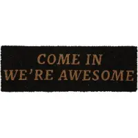 Present Time - Deurmat Come In We're Awesome - Zwart - 75x25x1,5cm