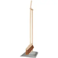 Esschert Design Bezem en Blik 25 X 90,5 Cm Hout/staal Naturel