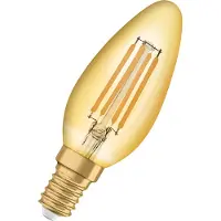 Osram Vintage 1906 Filament LED E14 Kaars Goud 4W 410lm - 824 Zeer Warm Wit | Vervangt 35W