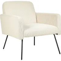 Beliani NARKEN - Fauteuil-Beige-Corduroy