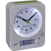 TFA-Dostmann TFA 60.1511.02.04 - Wekker - Analoog - Cijfers - Digitale Alarminstelling - Radiogestuurde tijdsaanduiding - Snooze - Achtergrondverlichting - Wit