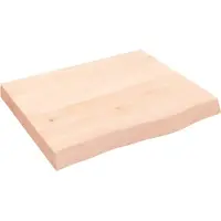 vidaXL Wastafelblad 60x50x(2-6) cm onbehandeld massief hout