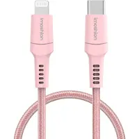 IMoshion Lightning naar USB-C kabel - Non-MFi - Gevlochten textiel - 1 meter - Roze