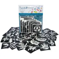 Superstar Glitter tattoo's sjablonen | 24 stuks | superstar | adventure (zwart en wit)