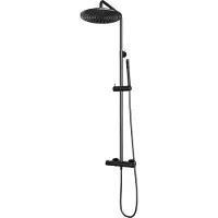 Brauer Gunmetal Edition opbouw regendoucheset met staafhanddouche en hoofddouche 30cm gunmetal geborsteld PVD