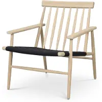 Rowico Home Canwood houten fauteuil whitewash - zwarte zitting