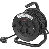 Proplus Kabelhaspel - Schuko - 4 Aansluitingen - 15 meter - 3 x 1.5 mm2 - Max. 3000W - Verlengkabel - Verlengsnoer - Stroomkabel - Aansluitkabel
