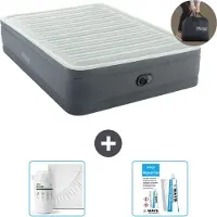 Intex Luchtbed - 2-Persoons - 152 x 203 x 46 cm - Grijs - Inclusief pomp - Hoeslaken en Reparatieset