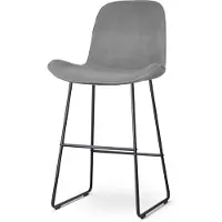 Nolon Barkruk Nino | fluweel grijs 51x116x40 cm barkrukken | NADUVI