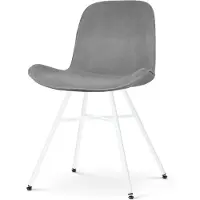 Nolon Eetkamerstoel Noah | fluweel grijs 51x82x40 cm eetkamerstoelen | NADUVI