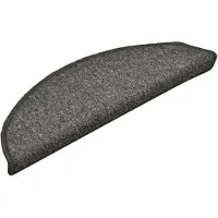vidaXL Trapmatten 15 st 56x17x3 cm donkergrijs halfrond