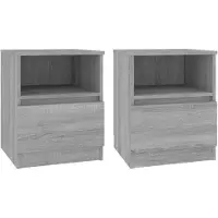 vidaXL Nachtkastjes 2 st 40x40x50 cm bewerkt hout grijs sonoma eiken