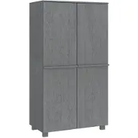 vidaXL Kledingkast HAMAR 89x50x180 cm massief grenenhout donkergrijs
