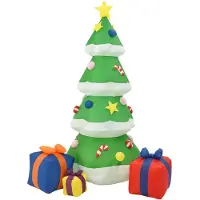 vidaXL Kerstdecoratie opblaasbaar kerstboom LED binnen/buiten 240 cm
