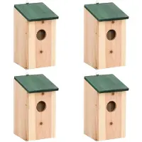 vidaXL Vogelhuisjes 4 st 12x12x22 cm hout