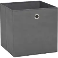 vidaXL Opbergboxen 10 st 28x28x28 cm nonwoven stof grijs