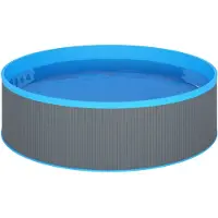 vidaXL Splasher pool met hangende skimmer en pomp 350x90 cm grijs