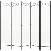vidaXL Kamerscherm met 5 panelen 200x180 cm wit