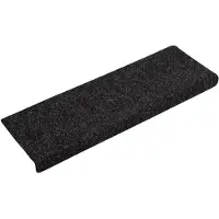 vidaXL Trapmatten Zelfklevend 15 stuks 65x21x4 cm Zwart Rechthoekige Rand