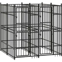 vidaXL Hondenkennel 3,69 m² staal