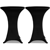 vidaXL Statafelhoezen 2 st stretch ø80 cm zwart
