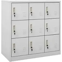 vidaXL Lockerkast 90x45x92,5 cm staal lichtgrijs