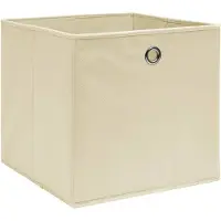 vidaXL Opbergboxen, 4 stuks, vliesdoek, 28x28x28 cm, crème