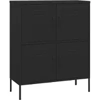 vidaXL Opbergkast 80x35x101,5 cm staal zwart