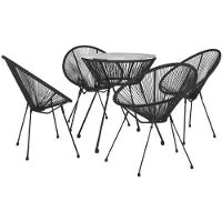 vidaXL 5-delige tuinset, zwart