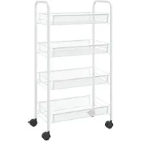 vidaXL Keukentrolley 4-laags 46x26x85 cm ijzer wit