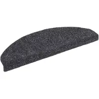vidaXL Trapmatten Zelfklevend 15 stuks 65x21x4 cm Donkergrijs Halfrond Groot