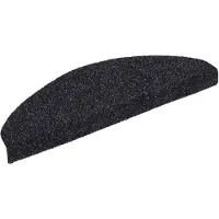 vidaXL Trapmatten Zelfklevend 5 stuks 65x21x4 cm Zwart Halfrond Groot