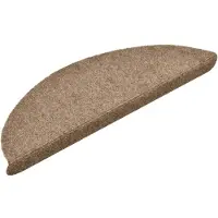 vidaXL Trapmatten Zelfklevend 5 stuks 56x17x3 cm Beige Halfrond