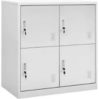 vidaXL Lockerkast 90x45x92,5 cm staal lichtgrijs