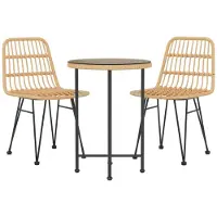 vidaXL 3-delige Tuinset poly rattan